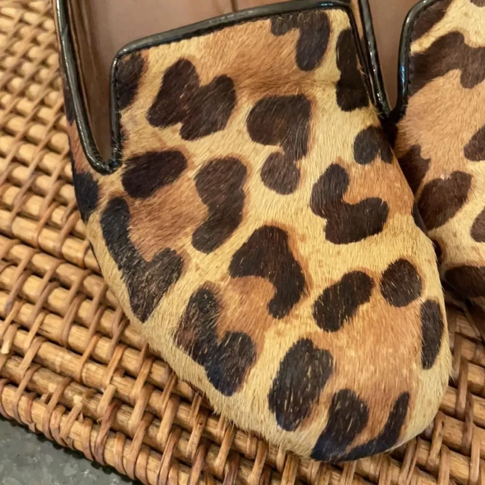 *DONALD J PLINER* Sz 6 Leopard Print CalfHair Wedge